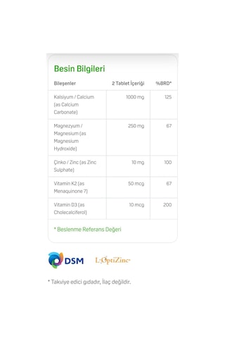 Suda Vitamin Calcium Magnesium Zinc Plus 100 Tablet Kalsiyum - Magnezyum - Çinko