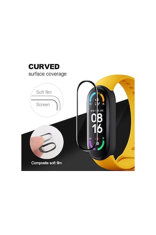 Xiaomi Mi Band 5 Tam Kapatan Pmma Ekran Koruyucu Tam Kapatan Siyah 3 Adet
