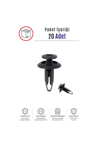 Ford Focus Fiesta Connect Mondeo Uyumlu Davlumbaz Tampon Panjur Klipsi 20 Adet