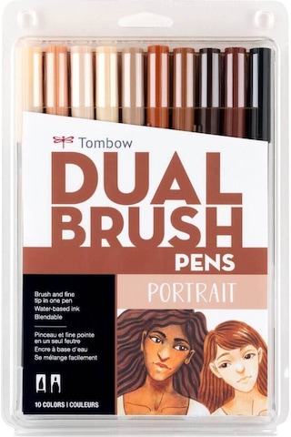 Abt Dual Brush Pen Grafik Kalemi 10'lu Set - Portrait