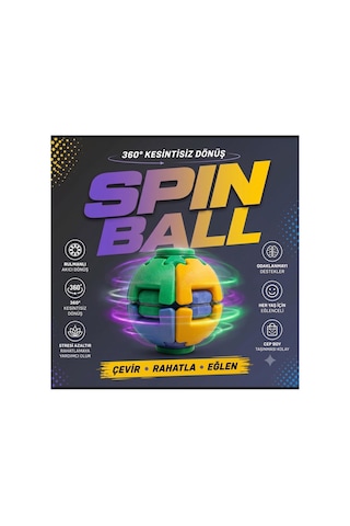 Basmalı Döner Spin Ball Stres Topu - Mekanik Tuşlu Odaklanma Ve Eğlenceli Zeka Oyuncağı