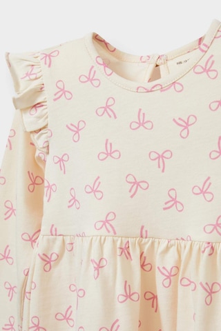 Defacto Kız Bebek Desenli Uzun Kollu Elbise F4548a525auer134 Ekru