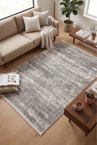 Merinos Vista %100 Akrilik Gri Kesme Halı Yolluk Antre Koridor Salon Halısı 76587-98