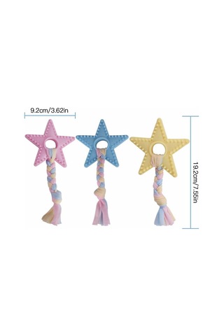 Mixpet 9,2 CM Halat Düğümlü Kauçuk Yıldız Köpek Oyuncağı Çok Renkli