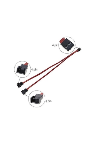 Ebitda Yüksek Kaliteli 4-pin Pwm Fan Splitter Hub Uzatma Adaptörü İle Etkili Soğutma, 3 Fan Bağlama, Siyah Kablo