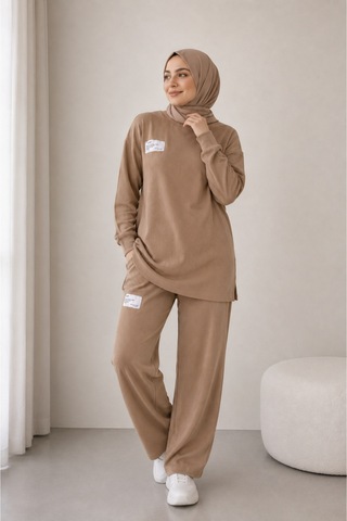 Öners Fitilli Armalı Detaylı Oversize Kaşkorse Basic Alt-üst Takım Çok Renkli Çok Renkli