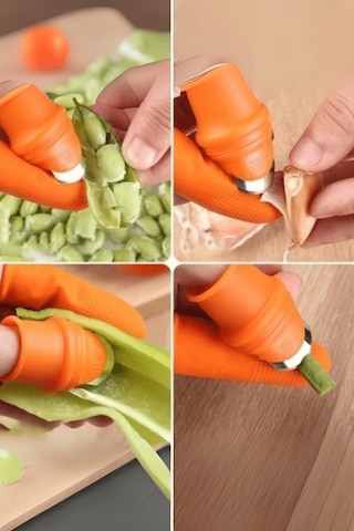 Büro Ev Ofis Mutfağı İçin 5parça Silikon Parmak Koruyucu Mini Sebze Soyma Kesme Aparat Seti Diğer