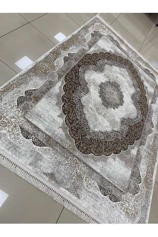 Padişah Halı Santo 31882 081 Serisi Akrilik Salon Oturma Yatak Odası Halısı Gri - Kahve