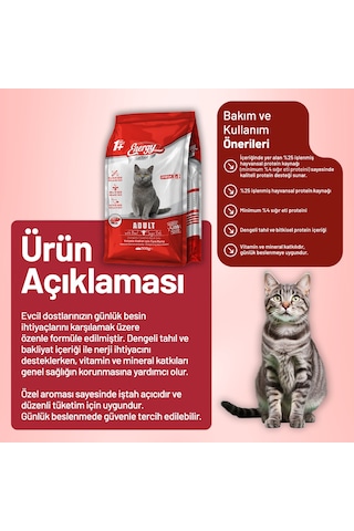 Cat Food Energy Sığır Etli Yetişkin Kedi Maması - 16 Adet