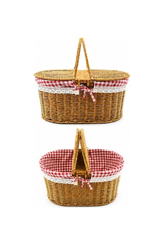 Yakut Piknik Sepeti Oval Hasır- 12'li Paket