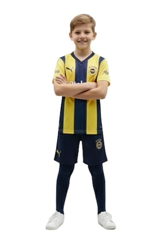 Fenerium Fenerbahçe Lisanslı Çocuk Forma Şort Seti Lacivert - Sarı