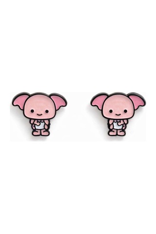 Dobby Figürlü Pembe Küpe Unisex Renkli Karakter Tasarım Çok Renkli