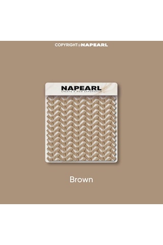 1 Adet Napearl İçi Boş Kılçık Desen Yatak Odası Pencere Sırf Perde W100cm X L130cm Kahverengi