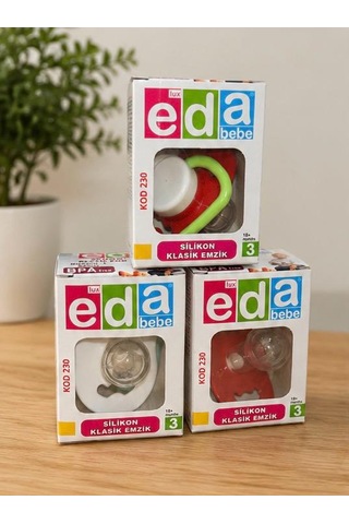 Eda Bebek Emziği 3 No 18 Ay 3 Lü Set Açık