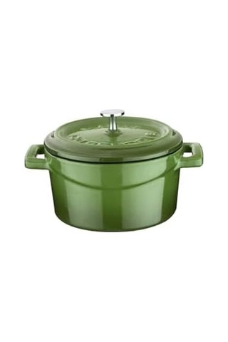 Metal Döküm Mini Tencere, 10 Cm, 0.35 L Hacim, Yeşil 12v