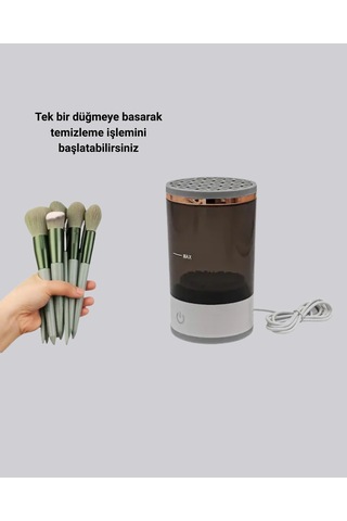 13 Parça Makyaj Fırça Seti + Otomatik Fırça Temizleyici 21181296