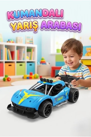 Super Speed Racing 1:20 Ölçekli Şarjlı Uzaktan Kumandalı Araba - 4 Kanallı Yarış Arabası Mavi