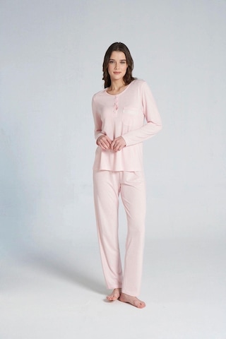 Pijadore Gd Goldoremi 1703 Kadın Patlı Uzun Kollu Pijama Takım Pembe
