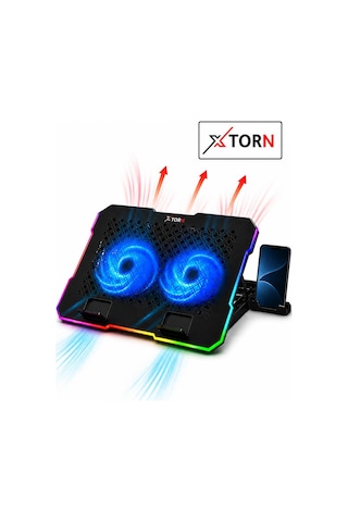 Torn Rgb Laptop Soğutucu 2 Fanlı Ayarlanabilir Standlı Notebook Soğutucu
