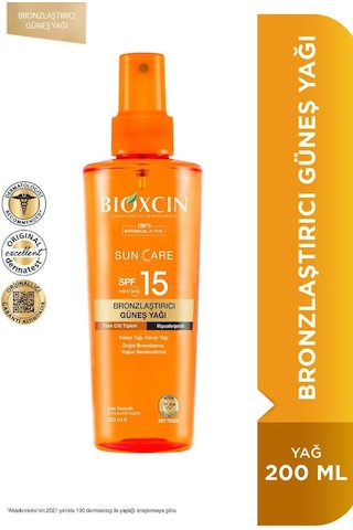 Bioxcin Sun Care SPF 15 Bronzlaştırıcı Güneş Yağı 200 ML
