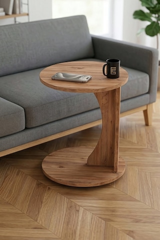 Storeşahin Yuvarlak C Yan Sehpa Suntalam Kahverengi 38x55 Shn0720