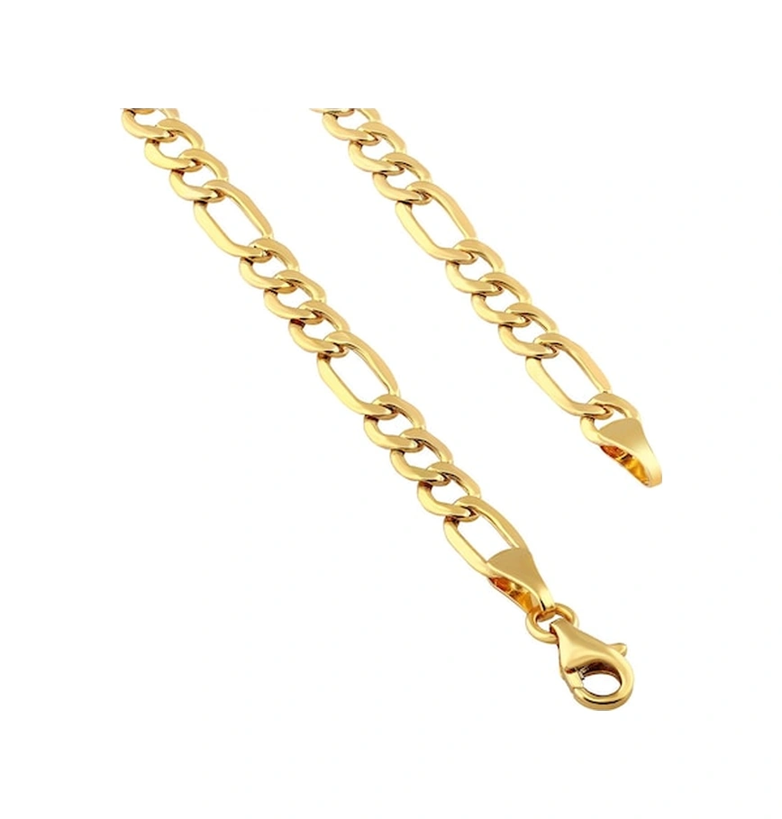 Agakulche Figaro Düz Altın Zincir Renkli