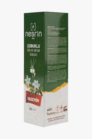 Nesrin 120 Ml Çubuklu Oda Kokusu Yasemin Bambu Koku, Kalıcı Ortam Kokusu Ve Dekoratif Cam Şişe - 8690352728213ya