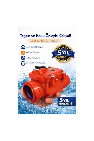 Tr Ø50 Mm Pvc Pis Su Çekvalfi, Lavabo Gideri İçin Koku Ve Taşkın Önleyici, Geri Akış Önleyici, Kilitleme Mandal Genel