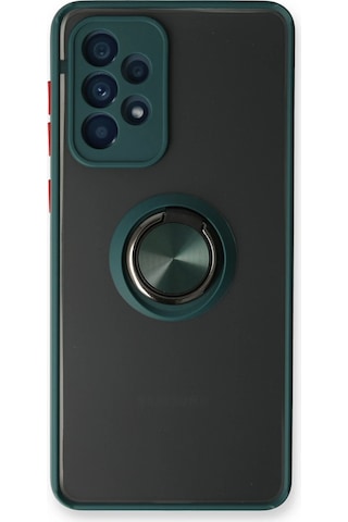 Newface Samsung Galaxy Uyumlu A53 5g Kılıf Montreal Yüzüklü Silikon Kapak Glblseme - 13 - Yeşil