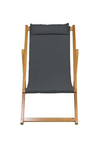 Tr Bysay Ahşap Katlanabilir Şezlong, Antrasit, Gürgen, 3 Kademeli, Plaj Bahçe Teras Balkon İçin, 85x60x80 Cm Diğer