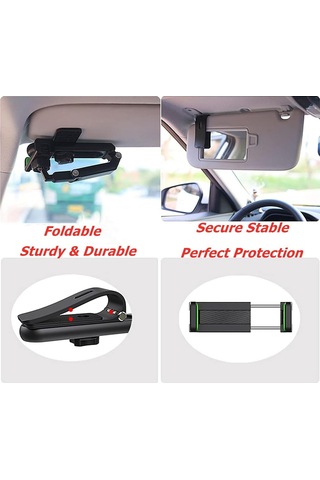 Reedark 360 Dönebilen Evrensel Araç Telefon Tutucu - Güneşlik Klipsli, Şarj Ve Navigasyon İçin Pratik Çözüm