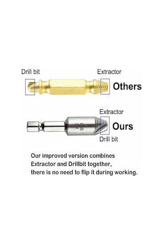 Tangshopping Gr 5 Adet Hasarlı Vida Çıkarıcı Kaldırma Seti 5 Boyutları Güçlü Kavrama Vidaları Cıvata Özü Matkap Ucu Araçları
