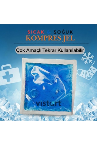 Vistart Soğuk Kompres Buz Jeli Cold Packsporcu Buz Torbası Şişlik Giderici 13x13cm 200 Adet