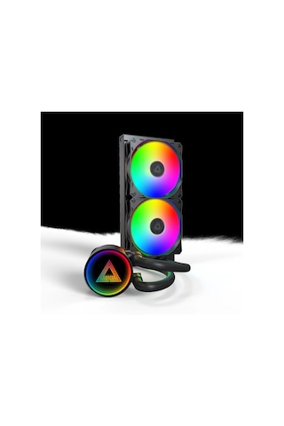 Montech Lightflow Argb 240 Siyah Ultra Sessiz Aıo Sıvı Cpu Soğutucu, 3100 Rpm Pompa, Üçlü Sessiz F