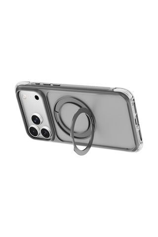 Apple iPhone Uyumlu 18 Pro Max Kılıf Wiwu Ag-203 Aeroguard Ultra Serisi M-safeli Airbag Standlı Kapak Gri