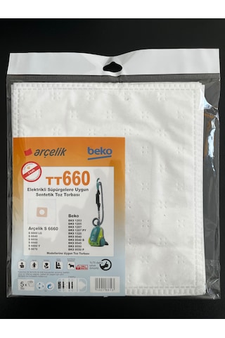 15adet Arçelik Uyumlu-beko Tt660 Elektrikli Süpürge Sentetik Toz Torbası