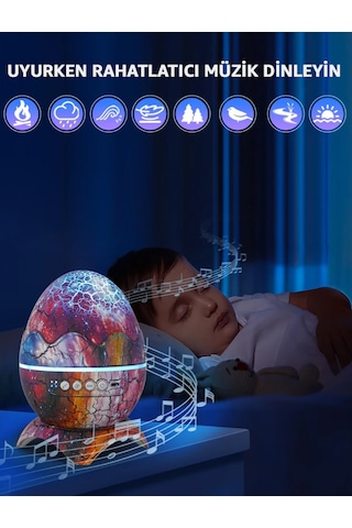 Dinazor Yumurtası Gece Lambası Projektör Uzaktan Kumandalı Nebula