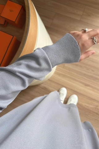 Kahijab Yan Fermuar Basic Merserize Tunik - Gri