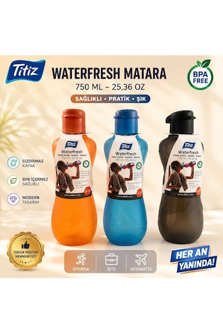 Renkli Suluk Matara 750 Ml Kokusuz Suluk, Okul Suluğu, Spor Suluğu, Plastik Suluk Turuncu
