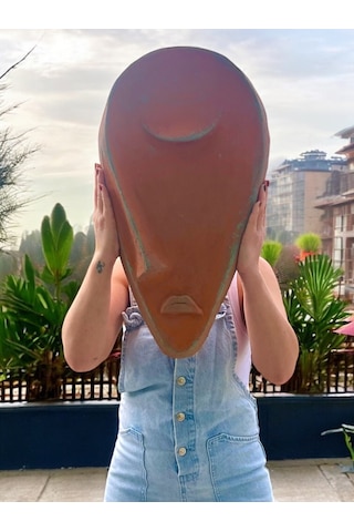 Taş Heykel Duvar Maskesi, El Yapımı Soyut Yarı Yüz Duvar Dekoru, Ev Ve Ofis Hediye Dekor