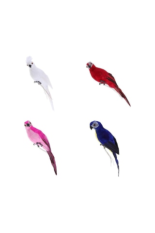 Maotai 4 Gerçekçi Canlı Macaw Papağan Figürinler Kuşlar Model Bahçe Süslemesi