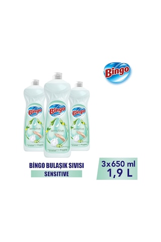 Bingo Bulaşık Deterjanı Sensitive 650ml X 3 Adet