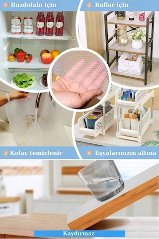 45cmx3metre Kalın Çekmece Ve Dolap İçi Raf Örtüsü Kaydırmaz Eva Raf Organizer Çok renkli