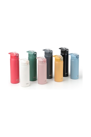 Tyeso Active Color Vakumlu Termos Yıkanabilir Silikon Pipetli 750ml Sarı
