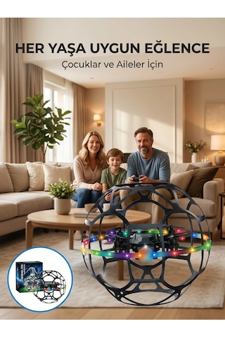 El Sensörlü Uçan Top Drone Çocuklar İçin Led Işıklı Eğlence Oyuncağı Belirtilmemiş