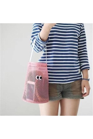 Novahub Sevimli Gözler File Plaj Kovası Çantası - Yaz Koleksiyonu Lacivert Lacivert