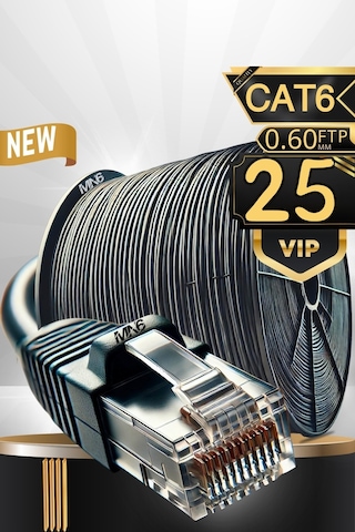 Mn6 M108xf 25 Metre Internet Kablosu/ftp0.60mm-cat6 Iki Kat Korumalı/iç Dış Mekan/25m Ethernet Kablosu
