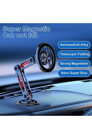 Soulader 360 Derece Dönebilen Manyetik Araç İçi Telefon Tutucu - Evrensel Uyumlu, Güçlü Yapışkanlı Gümüş