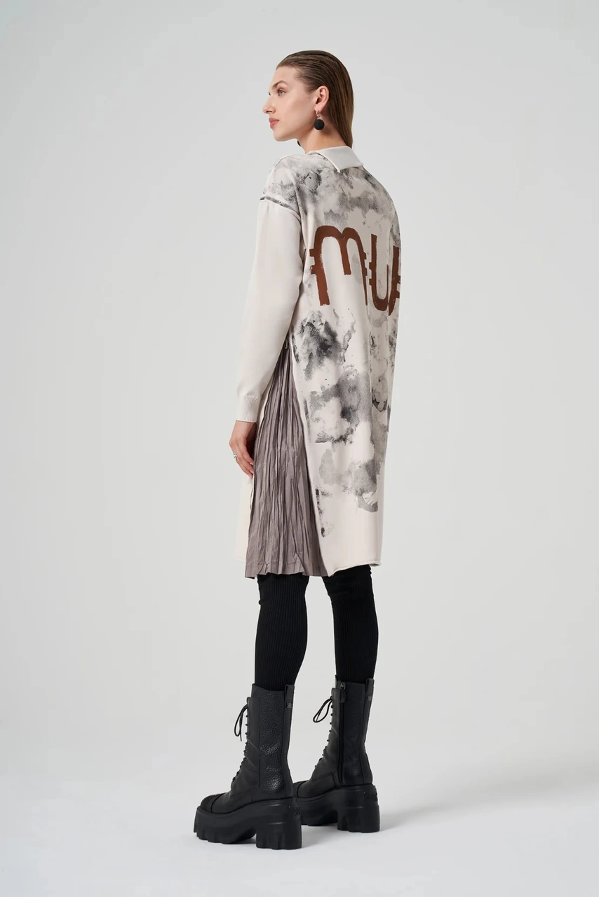 Misswhence Baskılı Triko Tunik Mevcutluk: 36021 Ekru