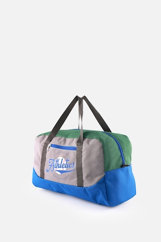 İcone Bag Baskılı Spor Çanta, Cepli Spor Çanta, Fermuarlı Detaylı Çocuk Spor Çanta, Gri - Yeşil